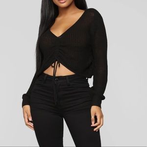 NWT Fashion Nova Pull My Strings Cropped Sweater